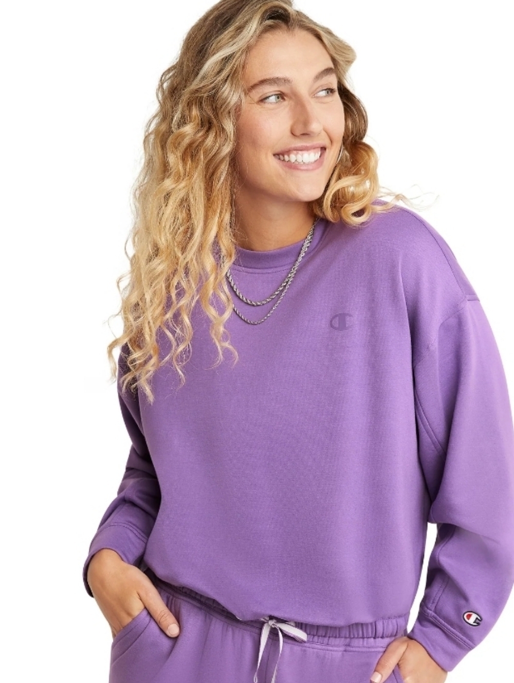Champion Women's Soft Touch Drawstring Pullover Creative Mauve Size X Large